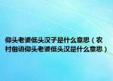 仰頭老婆低頭漢子是什么意思（農(nóng)村俗語仰頭老婆低頭漢是什么意思）
