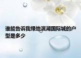 誰能告訴我綠地濱湖國際城的戶型是多少
