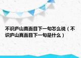 不識(shí)廬山真面目下一句怎么說（不識(shí)廬山真面目下一句是什么）