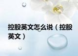 控股英文怎么說（控股英文）