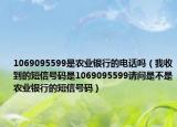1069095599是農(nóng)業(yè)銀行的電話嗎（我收到的短信號(hào)碼是1069095599請(qǐng)問(wèn)是不是農(nóng)業(yè)銀行的短信號(hào)碼）