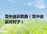 雪中送炭歌曲（雪中送炭對對子）