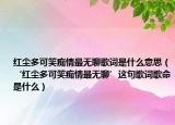 紅塵多可笑癡情最無(wú)聊歌詞是什么意思（‘紅塵多可笑癡情最無(wú)聊’這句歌詞歌命是什么）