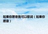 如果你愿意我可以歌詞（如果你愿意）