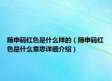 隨申碼紅色是什么樣的（隨申碼紅色是什么意思詳細介紹）