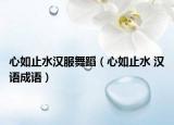 心如止水漢服舞蹈（心如止水 漢語(yǔ)成語(yǔ)）