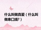 什么叫做真愛(ài)（什么叫做串口線?）