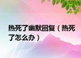 熱死了幽默回復(fù)（熱死了怎么辦）
