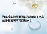 汽車?yán)鋮s液里面可以加水嗎?（汽車的冷卻液可不可以加水）