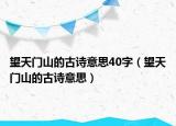 望天門山的古詩意思40字（望天門山的古詩意思）