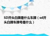 SD開(kāi)頭白牌是什么車牌（sd開(kāi)頭白牌車牌號(hào)是什么）