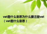 vat是什么意思為什么要注冊vat（vat是什么意思）
