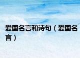 愛國(guó)名言和詩(shī)句（愛國(guó)名言）