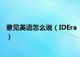 意見英語怎么說（IDEra）