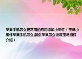 蘋果手機(jī)怎么把常用的應(yīng)用添加小組件（寶馬小組件蘋果手機(jī)怎么添加 蘋果怎么設(shè)置寶馬組件介紹）