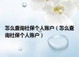 怎么查詢社保個人賬戶（怎么查詢社保個人賬戶）