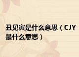 丑見寅是什么意思（CJY是什么意思）
