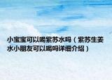 小寶寶可以喝紫蘇水嗎（紫蘇生姜水小朋友可以喝嗎詳細(xì)介紹）
