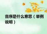 音序是什么意思（舉例說明）