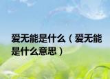愛(ài)無(wú)能是什么（愛(ài)無(wú)能是什么意思）