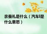 親蠶禮是什么（汽車l是什么意思）