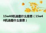 15w40機油是什么意思（15w40機油是什么意思）