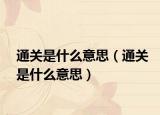 通關(guān)是什么意思（通關(guān)是什么意思）