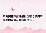 聽海哭的聲音這是什么歌（歌詞聽?？薜穆曇簟杳鞘裁矗? /></span></a>
                        <h2><a href=