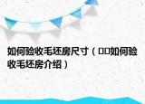 如何驗收毛坯房尺寸（??如何驗收毛坯房介紹）