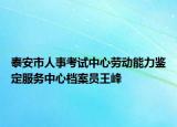 泰安市人事考試中心勞動能力鑒定服務中心檔案員王峰