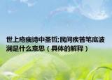 世上瘡痍詩(shī)中圣哲;民間疾苦筆底波瀾是什么意思（具體的解釋）