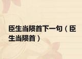 臣生當(dāng)隕首下一句（臣生當(dāng)隕首）