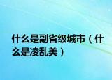 什么是副省級(jí)城市（什么是凌亂美）