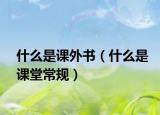 什么是課外書（什么是課堂常規(guī)）