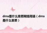 dms是什么意思網(wǎng)絡用語（dms是什么意思）
