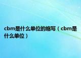 cbm是什么單位的縮寫（cbm是什么單位）