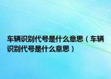 車輛識(shí)別代號是什么意思（車輛識(shí)別代號是什么意思）