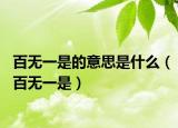百無(wú)一是的意思是什么（百無(wú)一是）