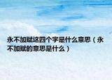 永不加賦這四個(gè)字是什么意思（永不加賦的意思是什么）