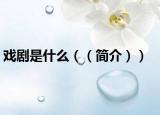 戲劇是什么（（簡介））