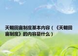 天朝田畝制度基本內(nèi)容（《天朝田畝制度》的內(nèi)容是什么）