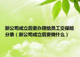 新公司成立后要辦理給員工交保險(xiǎn)分錄（新公司成立后要做什么）