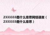 2333333是什么意思網(wǎng)絡(luò)語言（2333333是什么意思）