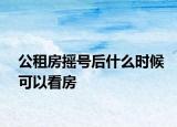 公租房搖號后什么時候可以看房
