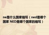 ne是什么國家縮寫（ned是哪個國家 NED是哪個國家的縮寫）