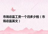市場總監(jiān)工資一個月多少錢（市場總監(jiān)英文）