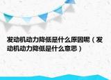 發(fā)動機動力降低是什么原因呢（發(fā)動機動力降低是什么意思）