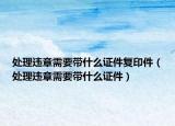 處理違章需要帶什么證件復(fù)印件（處理違章需要帶什么證件）