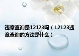 違章查詢是12123嗎（12123違章查詢的方法是什么）