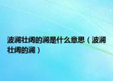 波瀾壯闊的瀾是什么意思（波瀾壯闊的瀾）